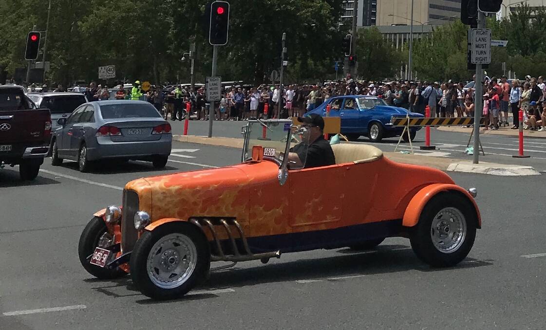 Just some of the mean machines and hot rods parading through Canberra on Thursday, January 3, 2019.