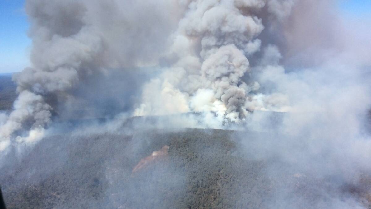 BLAZE; The Running Stream bushfire burning through the Wollemi National Park. Photo: NSW RFS