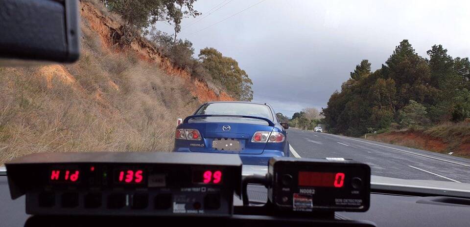 TOO FAST: An L-plater was caught travelling at 135km/h in a 100km/h zone on the Great Western Highway. Photo: NSW POLICE