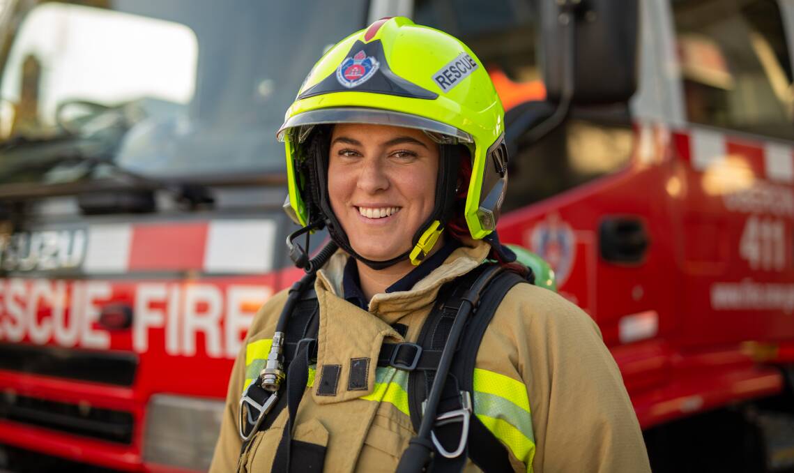 ON YOUR MARKS: Fire and Rescue NSW Oberon Deputy Captain Mikaela Sherlock will be taking part in the Firies Climb for Motor Neurone Disease. Photo: SUPPLIED 102919climb1