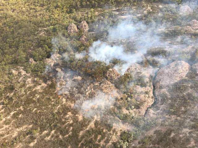 RUGGED TERRAIN: A blaze burning through remote bushland at Wolgan Valley. Photo: NSW RURAL FIRE SERVICE