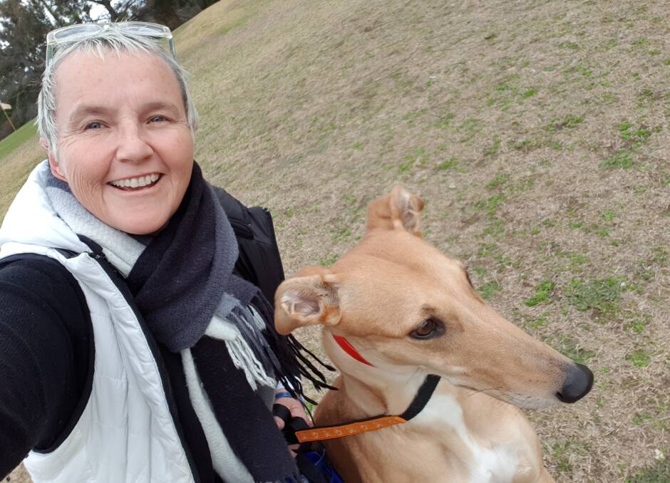 NEW LIFE: Colleen Tito adopted retired racing dog Nancy. Photo: SUPPLIED
