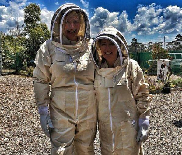 Johanna Griggs and Chris Bath are also avid beekeepers. Picture: Instagram