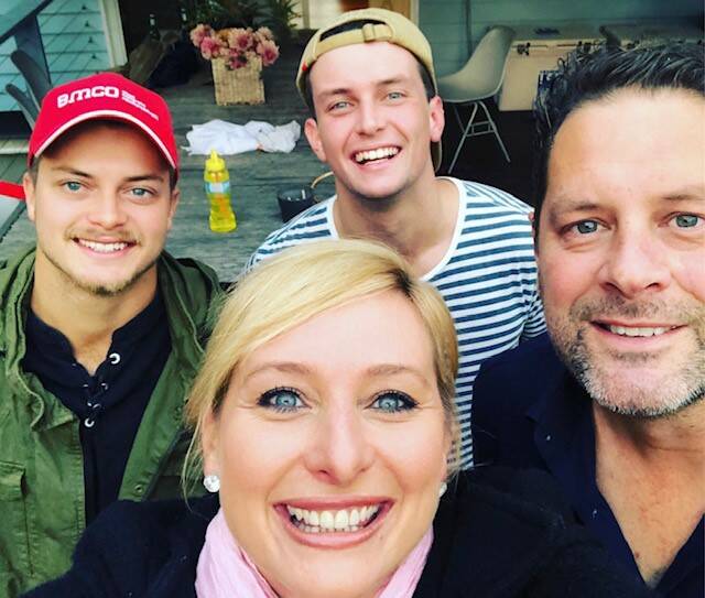 Johanna Griggs with her sons Jesse and Joe and her husband Todd (on right). Picture: Supplied