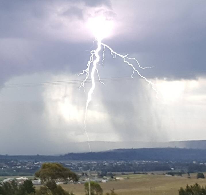 ELECTRIC: Thunder and lightning struck across the region on Friday before the rain began falling. Photo: DAVID ABERNETHY