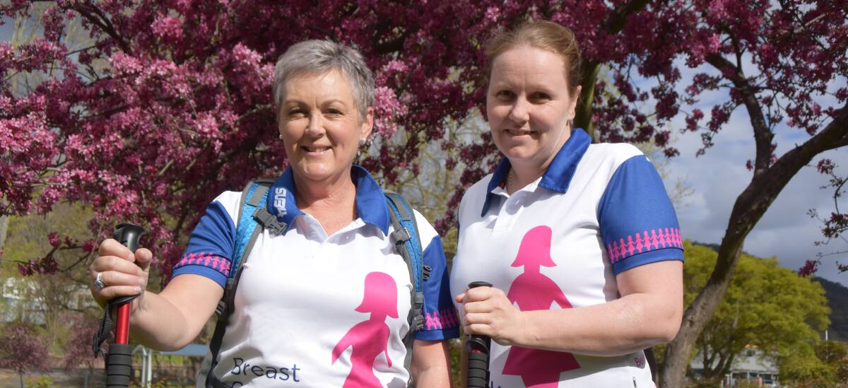 READY: Roslyn Mitchell and Jodie Rayner ahead of their Great Wall of China walk (not pictured: Kylie Holmes). PHOTO: Jacob Gillard. lm101316walk