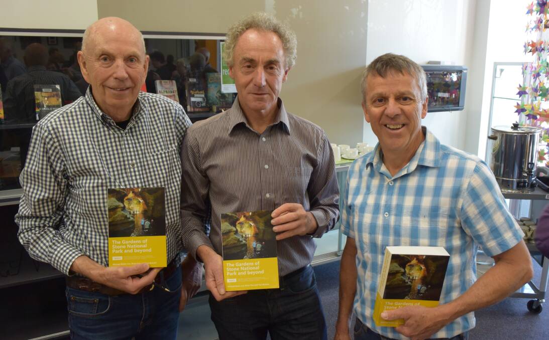 BUSHEXPLORERS: Michael Keats OAM, Yuri Bolotin and Brian Fox at Lithgow Library for their book launch on Wednesday. PHOTO: Jacob Gillard. lm101316bush