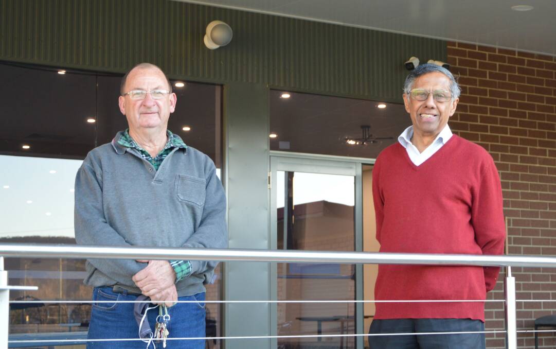 GET VAXXED: Wallerawang Community and Sports Club CEO and local resident Steve Jackson with Dr Kamalaharan, known as Dr Haran and Dr Harry by his patients. Photo: ALANNA TOMAZIN