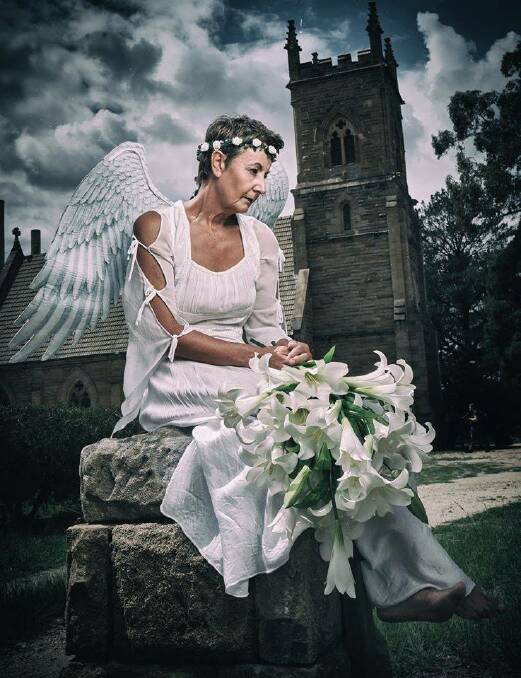 ANGELIC: Vicki Hartley as a white angel. Picture: COURTESY OF SCOTT GILBANK.