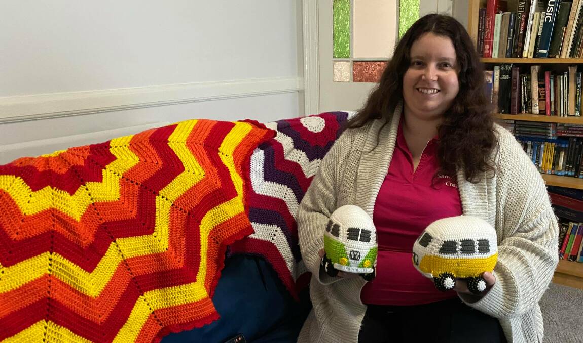 CROCHET QUEEN: Samsta Crochet Creations owner Samantha Charlton has a passion for making Kombi Vans. Photo: ALANNA TOMAZIN.