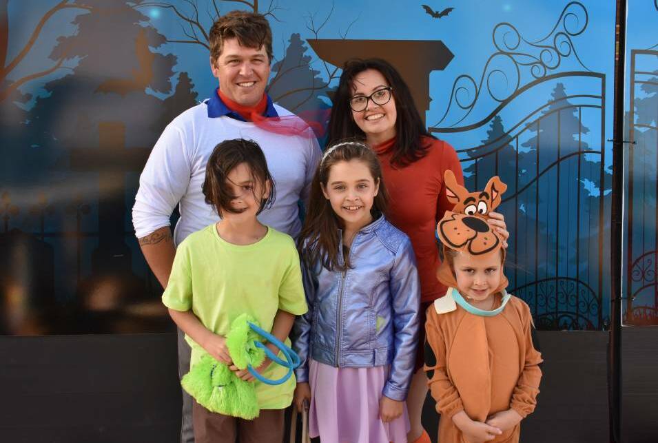 DRESS UPS: John, Ashley, Lincoln, Halle, and Lydia Brown at the 2019 festival. Photo: ALANNA TOMAZIN.
