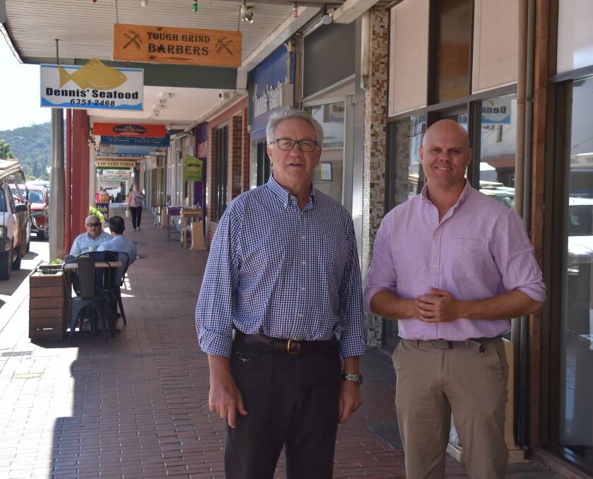 REVAMPING MAIN STREET: Lithgow Deputy mayor Cr Wayne McAndrew and Country Labor candidate Beau Riley. Picture: ALANNA TOMAZIN.