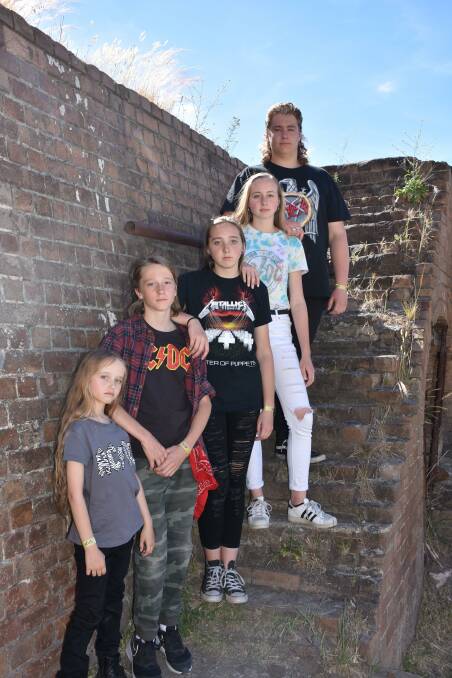 FAMILY AFFAIR: Hollow Point siblings from youngest to oldest Evie, Jack, Nina, Tess and Patrick Sheather. Picture: ALANNA TOMAZIN.