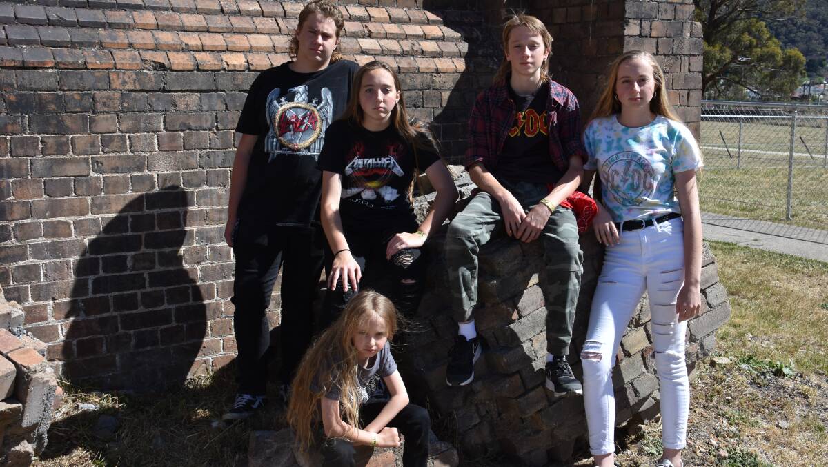 HOLLOW POINT: Guitarist Patrick, drummer and singer Nina, guitarist Jack, singer Tess and percussionist Evie are a family band. 