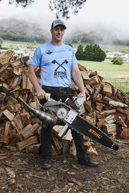 HOME COMPETITION: Brad De Losa competed in the very first virtual Stihl Timbersports Australian Championships. Photo: SUPPLIED.