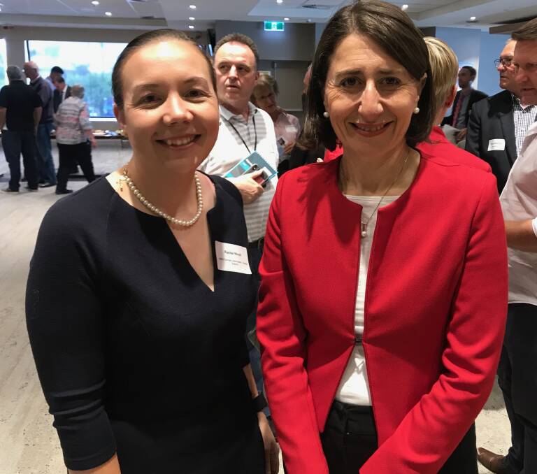 EXPERIENCES: Rachel Nicoll with NSW premier Gladys Berejiklian in 2019. Picture: SUPPLIED.