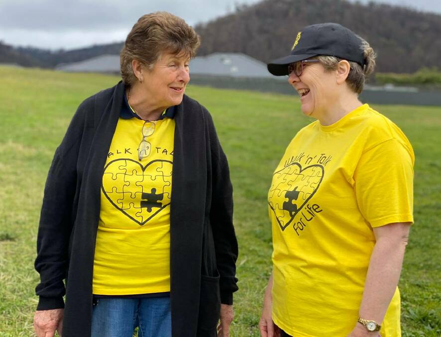 MAKING A DIFFERENCE: Bev Wiggins and Walk 'n' Talk for Life Lithgow coordinator Leanne Walding at a previous Walk 'n' Talk before the coronavirus pandemic. Picture: SUPPLIED.