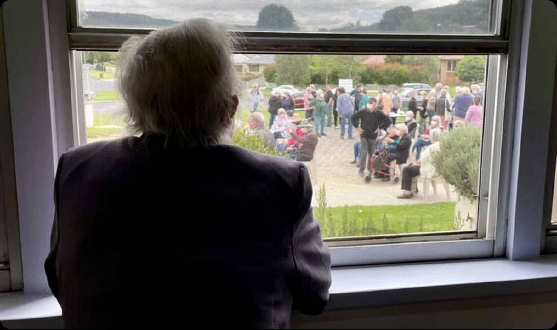 DISHEARTENED: Lithgow Aged Care resident Norma Berriman looks out as the future of her home is discussed. Photo: SUPPLIED.