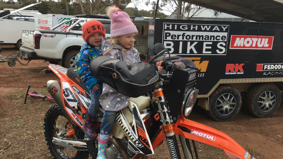 PRIDE AND JOY: Wyatt and Nylah on Harley's bike. Picture: SUPPLIED.