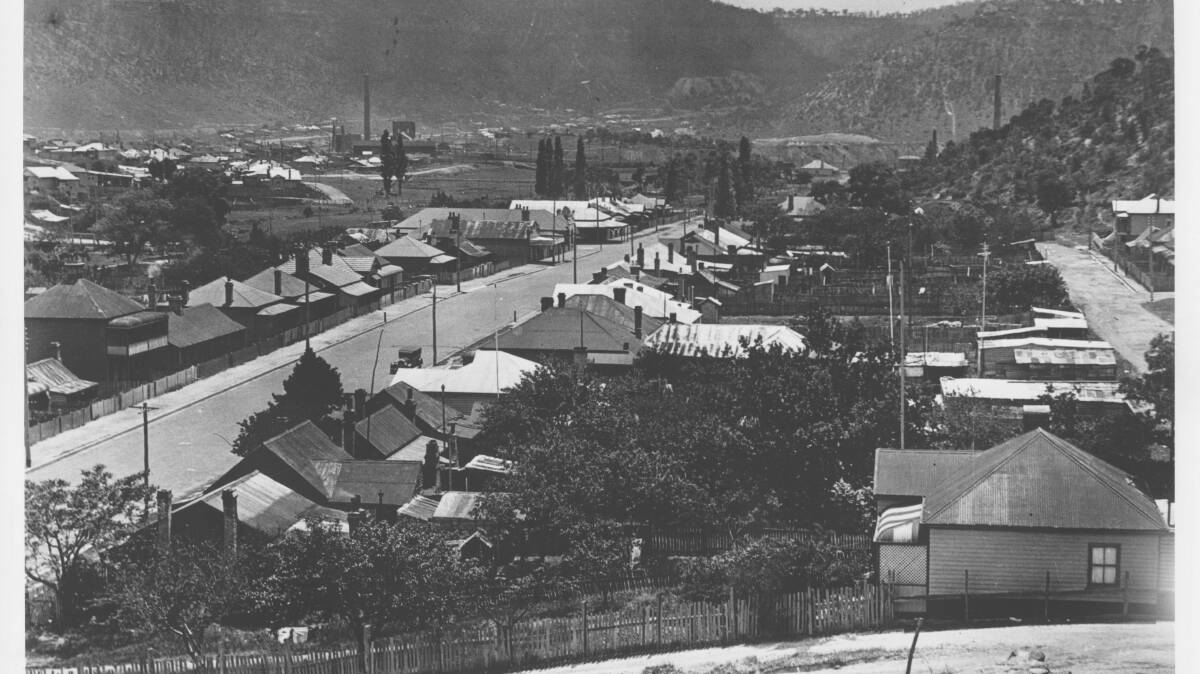 LOOKING BACK: An image looking down onto Hartley Vale Road with Ramsay Street to the right and the Blast Furnace off to the left. Picture: Couresty of Lithgow Library.