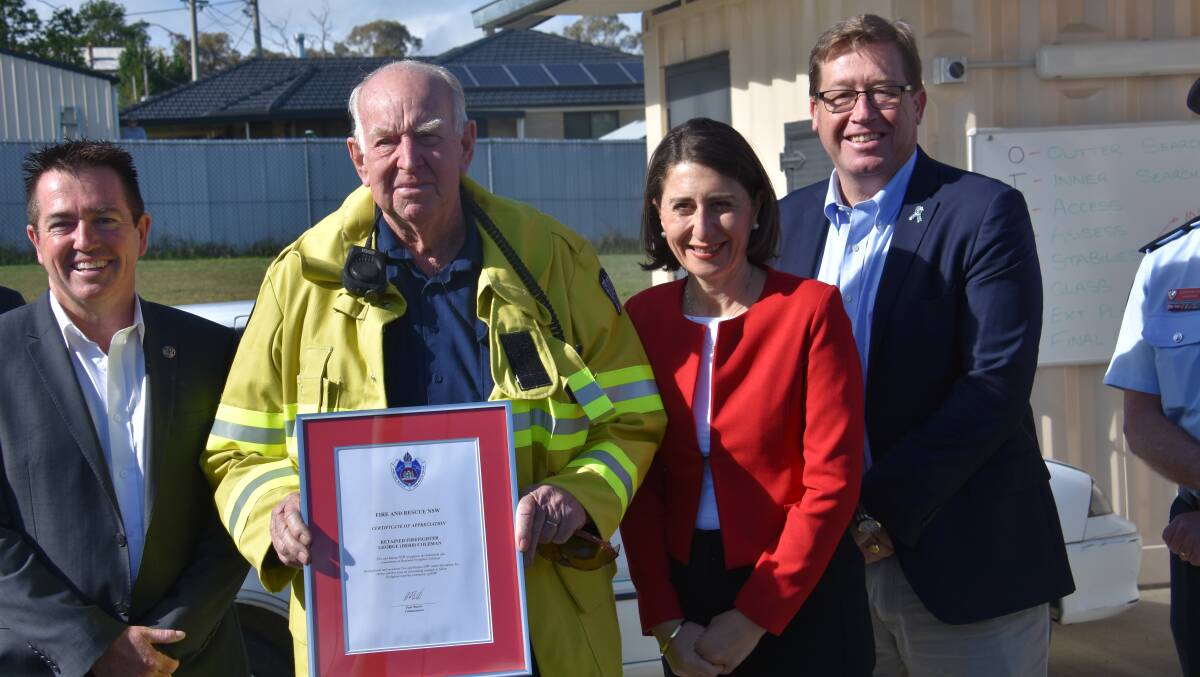SERVICE: George 'Herb' Coleman pictured with Paul Toole, Gladys Berejiklian and Troy Grant. Pictures: ALANNA TOMAZIN.