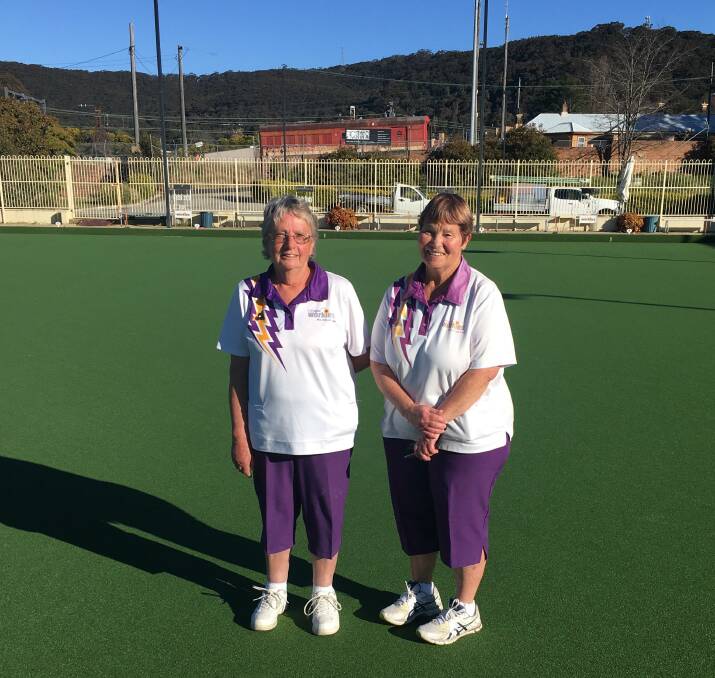 HISTORY MADE: Lithgow Workmen's Valley Women's bowlers Wendy Constable and Sue Metcalf. Photo: SUPPLIED.