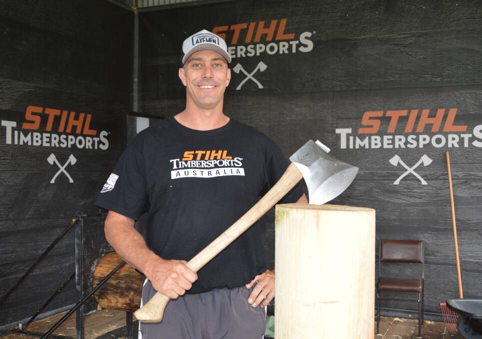 Lithgow Brad De Losa will contest his fourth Stihl Timbersports World Trophy in Vienna. Picture: Alanna Tomazin