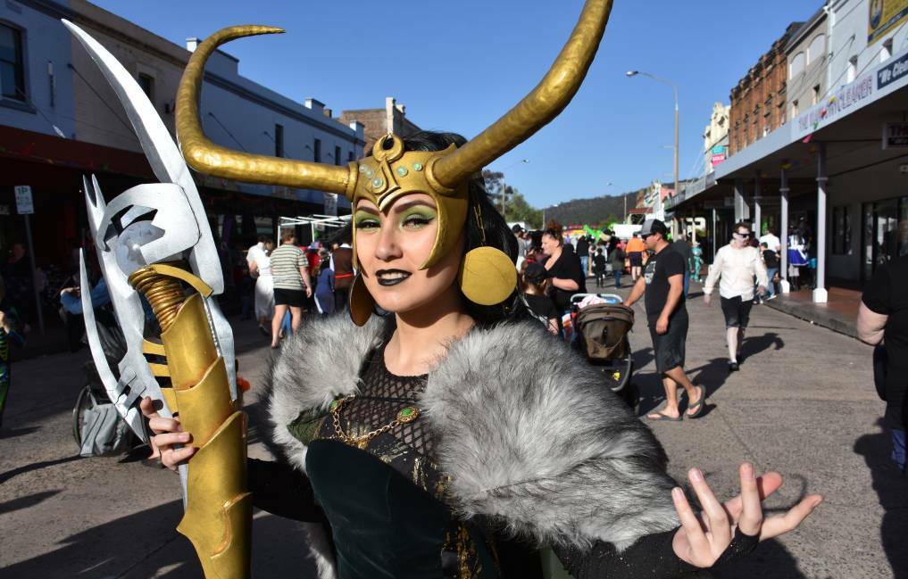 COSTUME PREPARATION: Jess Harris as female Loki took out the 2019 best dressed female adult contest. Photo: CIARA BASTOW.
