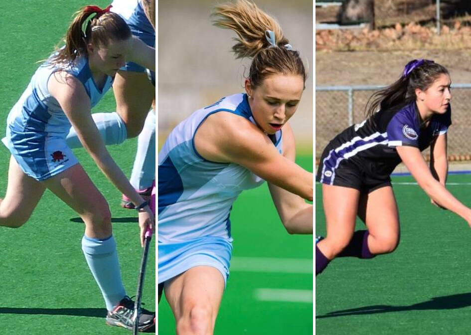 HOCKEY TRIO: Lithgow's Clare Bosman, Abby Wilson and Hannah Kable have been selected to represent NSW in the U21s State team. Pictures: SUPPLIED.