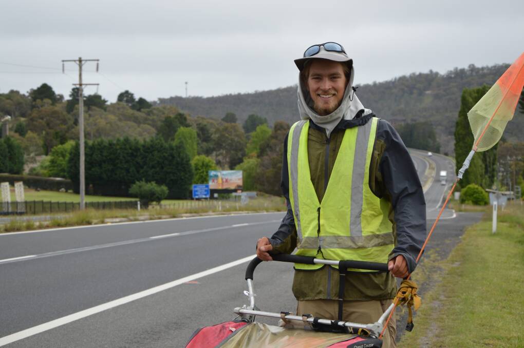 ON FOOT: Ivor Houston recently passed through Lithgow on his 4000km walk. Picture: ALANNA TOMAZIN