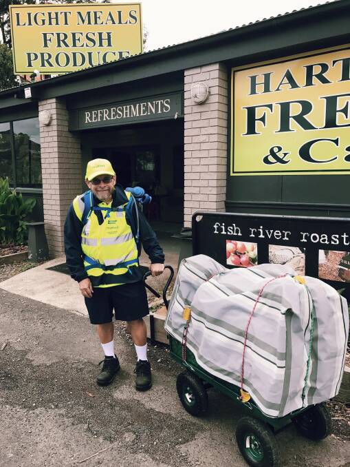 STOPPING FOR LUNCH: Greg Chidgey was welcomed with open arms at the Hartley Fresh & Cafe for a much needed lunch and break. Picture: SUPPLIED.