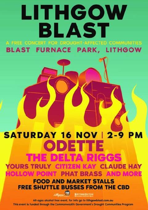 The Lithgow Blast concert flyer. 