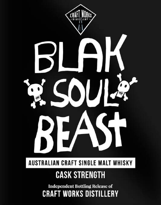 BLAK SOUL BEAST: This is the label that Crafty's 8 year-old daughter created for the whisky. Picture: SUPPLIED.