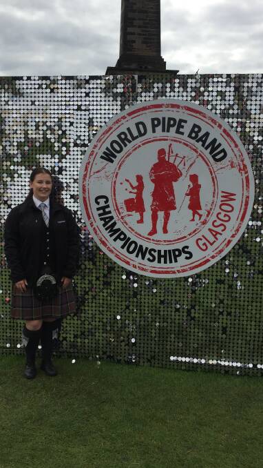 GLASGOW 2018: Stephanie at the 2018 World Pipe Band Championships. Picture: SUPPLIED.