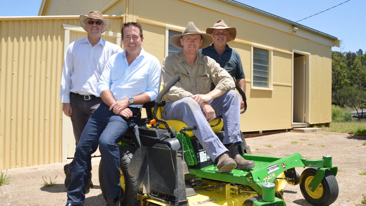 FUNDING: Peter Hay, Member for Bathurst Paul Toole, Rod Lord and John Chadwick. Picture: BRIAN WOOD.