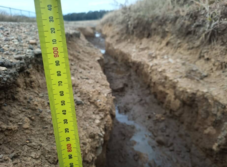 A 90cm deep crevasse running right down the road side of Turon Gates Road. Photo: Supplied 
