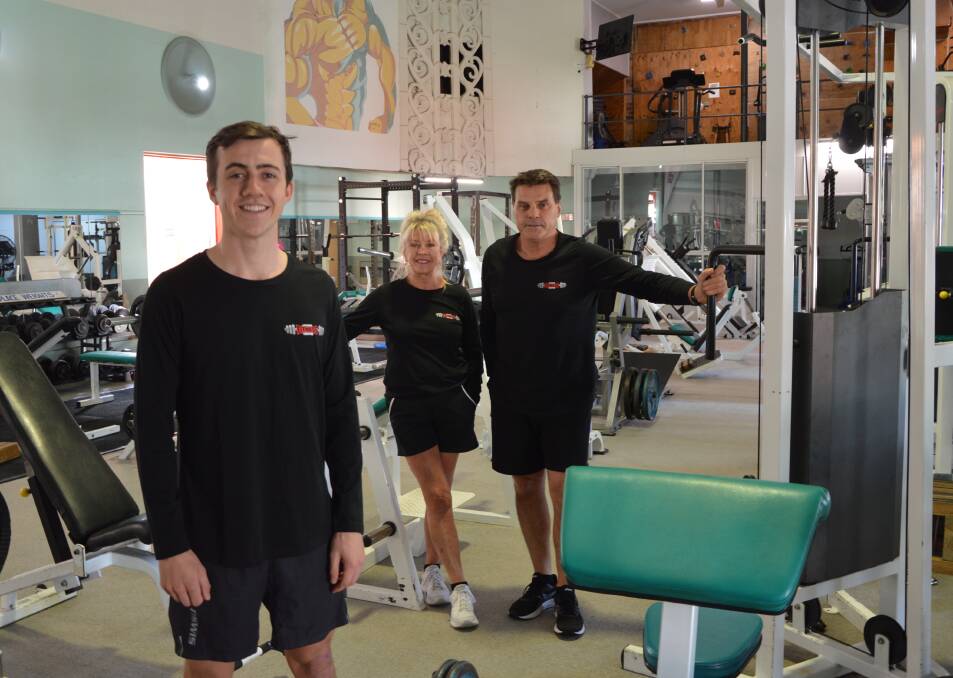 STAYING FIT: Lithgow's silver medalist Lachi Sharp with Lithgow Fitness Centre owners Lyne and Jody Presbury. Picture: ALANNA TOMAZIN