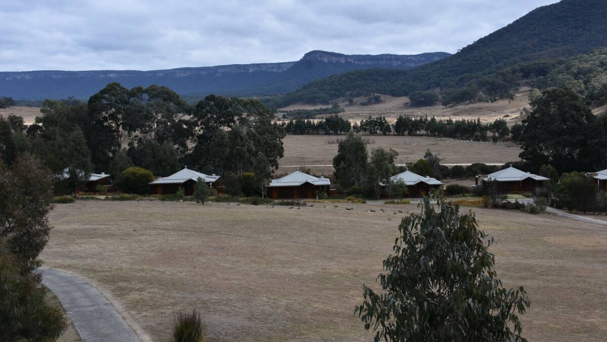 Over looking the villas from the homestead at the Emirates One&Only Wolgan Valley. Picture: ALANNA TOMAZIN. 