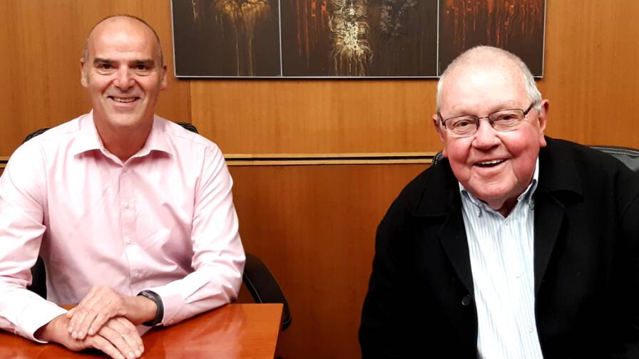 NEW ROLE: Lithgow City Council's new general manager Craig Butler with mayor Cr Ray Thompson. Picture: SUPPLIED.