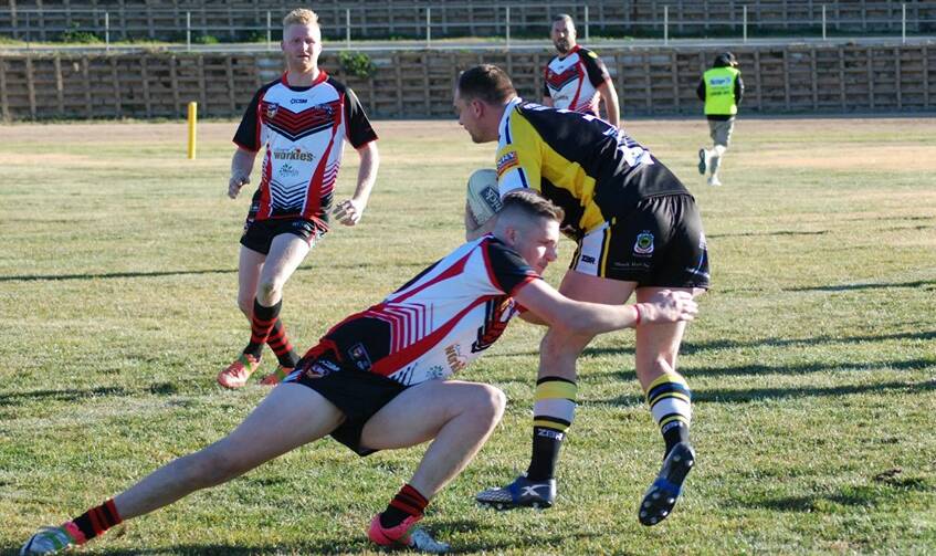 TACKLE: Jacob Monaghan goes in for the tackle on Colts. Picture: SUPPLIED.
