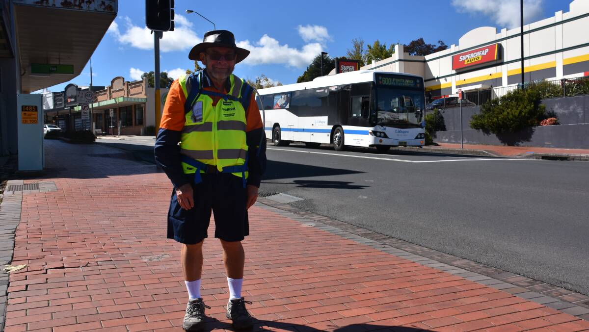 WALK FOR MS: Greg Chidgey is ready to keep going after a friendly pit stop in Lithgow. Picture: ALANNA TOMAZIN.