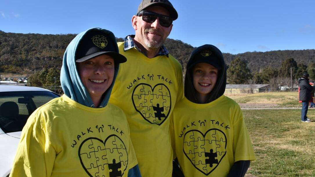 STEPPING OUT: Amy, Rod and Grace Goodman turn out in their winter best for Walk 'n' Talk Lithgow. Pictures: KIRSTY HORTON.