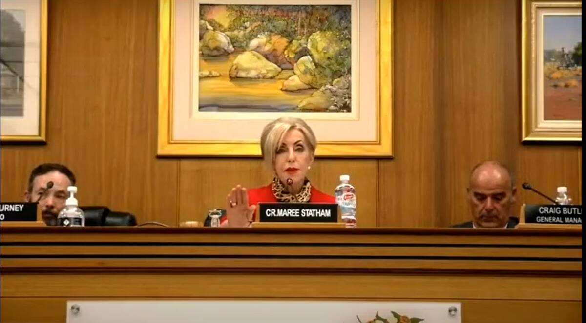 TOUGH TRASH TALK: Lithgow mayor Maree Statham had to call a point of order several times throughout April's meeting. Picture: Lithgow City Council Live Stream screenshot