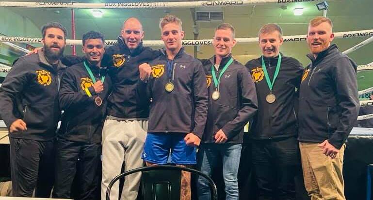 WINNERS: The Prestige Boxing team celebrate their medal wins at the Club Championships. Photo: SUPPLIED.