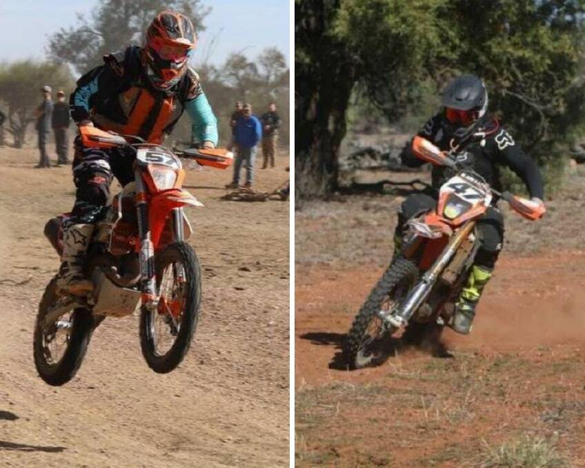 RACERS: Harley Henning (left) and Adam Doonan (right) in action at Yellow Mountain. Pictures: SUPPLIED.