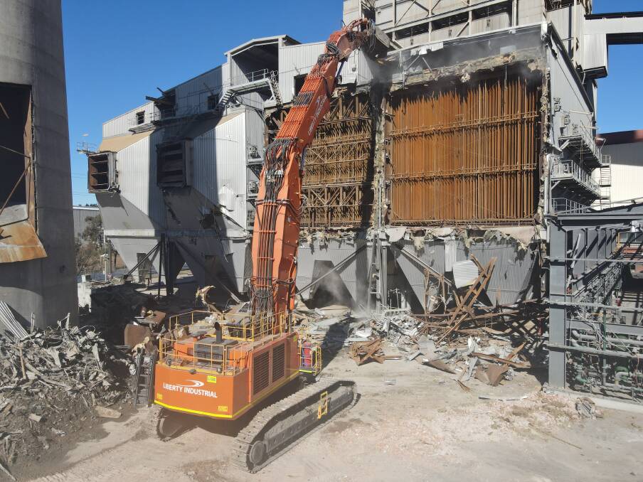 DEMOLITION: Significant demolition works are under way at the Old Wallerawang Power Station. Photo: SUPPLIED.
