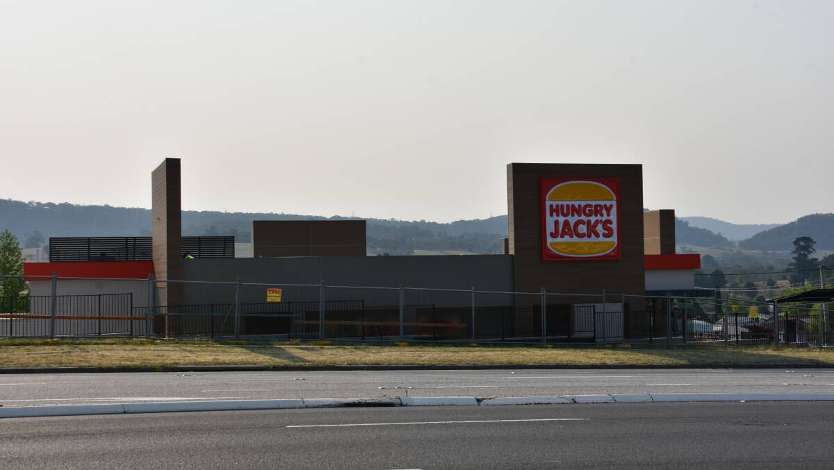 WE HAVE SIGNS: The signs have been installed on the Lithgow Hungry Jack's. Picture: ALANNA TOMAZIN.