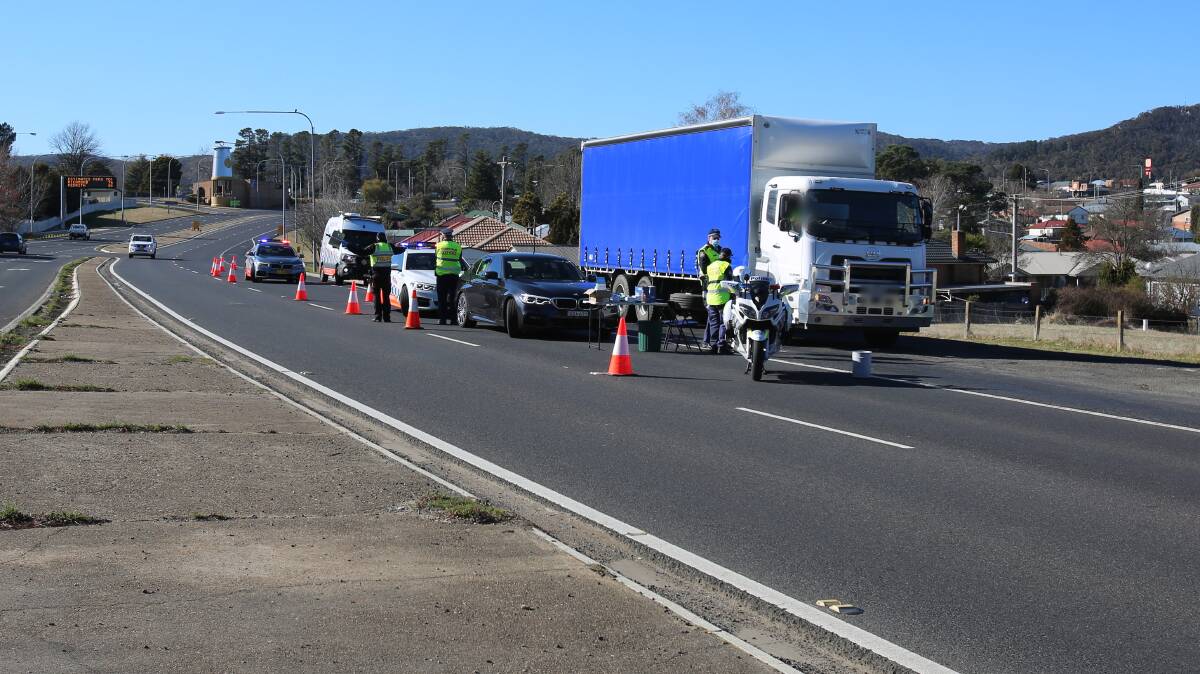 COVID OPERATION: The RBT on the Great Western Highway. Photo: NSW Police Force/Hightail