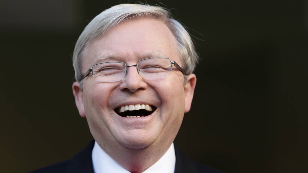 Who you do trust?: Prime Minister Kevin Rudd asks the nation who they believe would best manage the economy. Photo: ALEX ELLINGHAUSEN