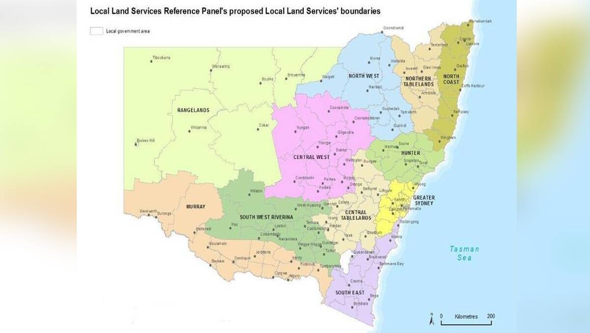 FINGERS CROSSED: Local farmers are hoping this map does not change and Lithgow remains in the Central Tablelands Local Land Services area.  lm040213map